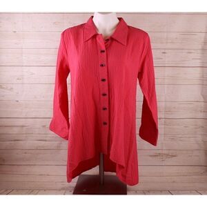 Habitat S Button Front Back Tunic Blouse Shirt Top Small